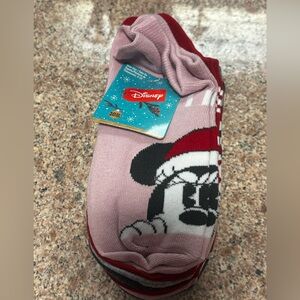 Disney Pink & Red Mickey Mouse Holiday Crew Socks 10 Pairs